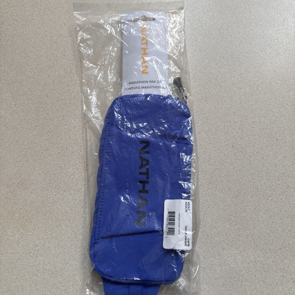 Nathan Marathon Pack 2.0 Peri Blue/Estate Blue OSFM Adjustable Waist Zipper Clip